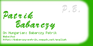 patrik babarczy business card